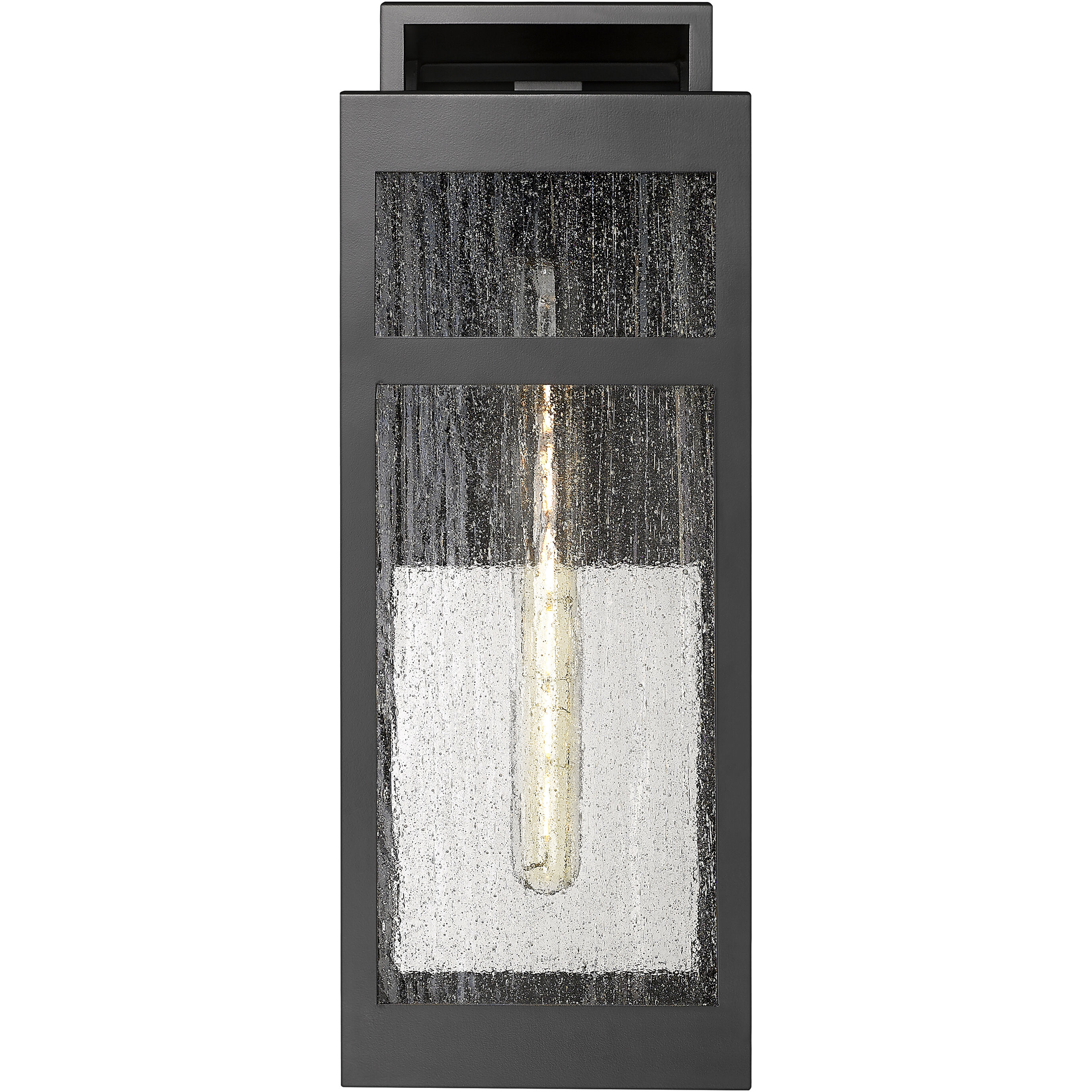 Ridgeway 1 Light 17.88 inch Matte Black Outdoor Sconce in Seedy Glass