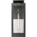 Ridgeway 1 Light 17.88 inch Matte Black Outdoor Sconce in Seedy Glass
