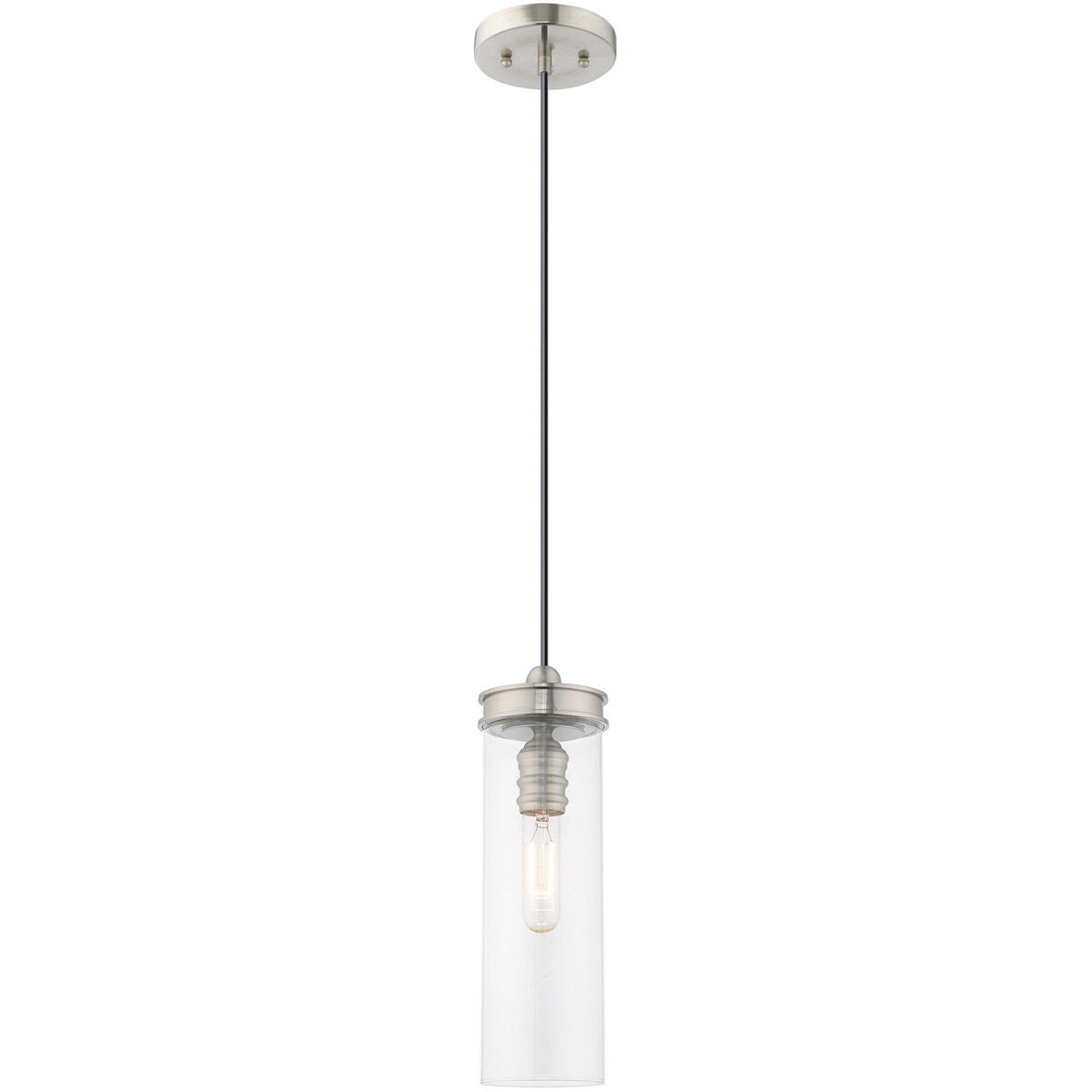 Art Glass 1 Light 5 inch Brushed Nickel Mini Pendant Ceiling Light