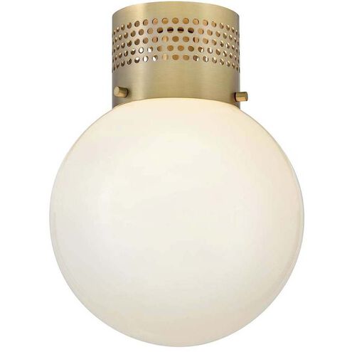Taj 1 Light 9.75 inch Lacquered Brass Flush Mount Ceiling Light