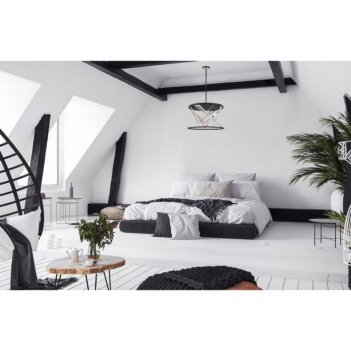 Sarise LED 16 inch Black Chandelier Ceiling Light