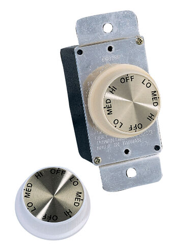 Universal Control White Fan Wall Control, 3 Speed Rotary