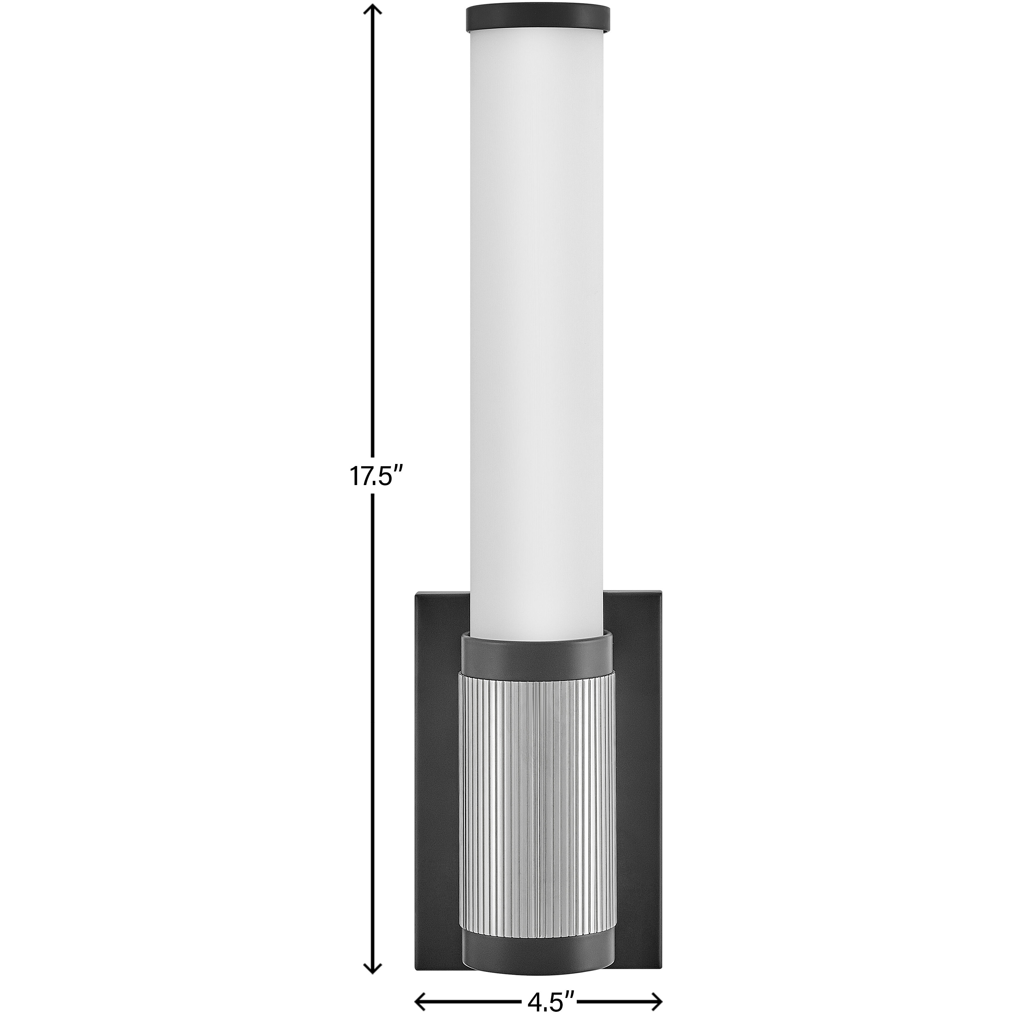 Zevi LED 5 inch Black with Chrome Vanity Light Wall Light, Vertical