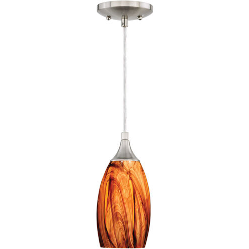 Milano 1 Light 5 inch Satin Nickel Mini Pendant Ceiling Light