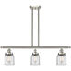 Ballston Small Bell LED 36 inch Brushed Satin Nickel Island Light Ceiling Light in Clear Glass, Ballston