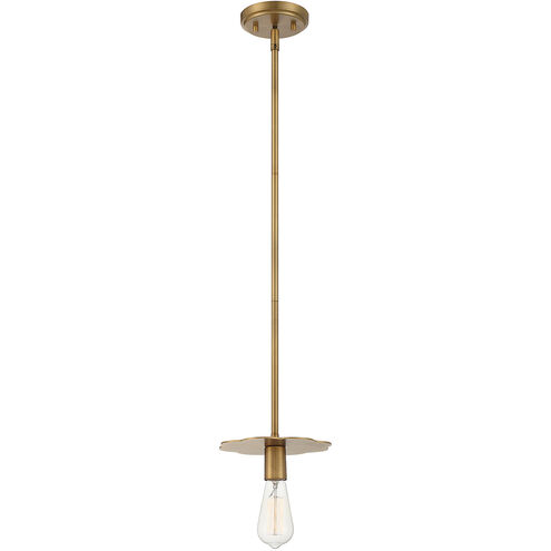 Modern 1 Light 8 inch Natural Brass Mini-Pendant Ceiling Light