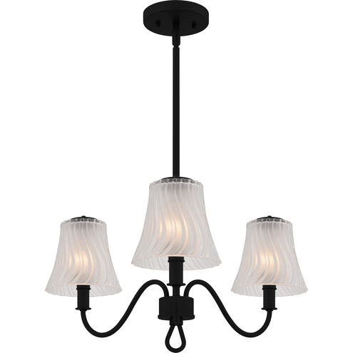 McKinney 3 Light 21.75 inch Matte Black Chandelier Ceiling Light