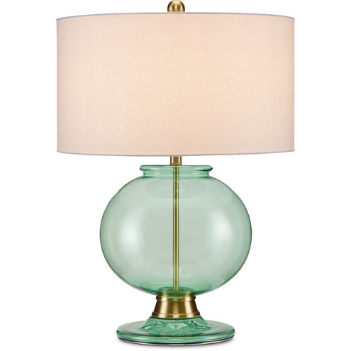 Jocasta 27.75 inch 150 watt Clear Emerald/Brass Table Lamp Portable Light