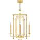 Cienfuegos 4 Light 22 inch Gold Chandelier Ceiling Light in Gold Leaf, No Shade