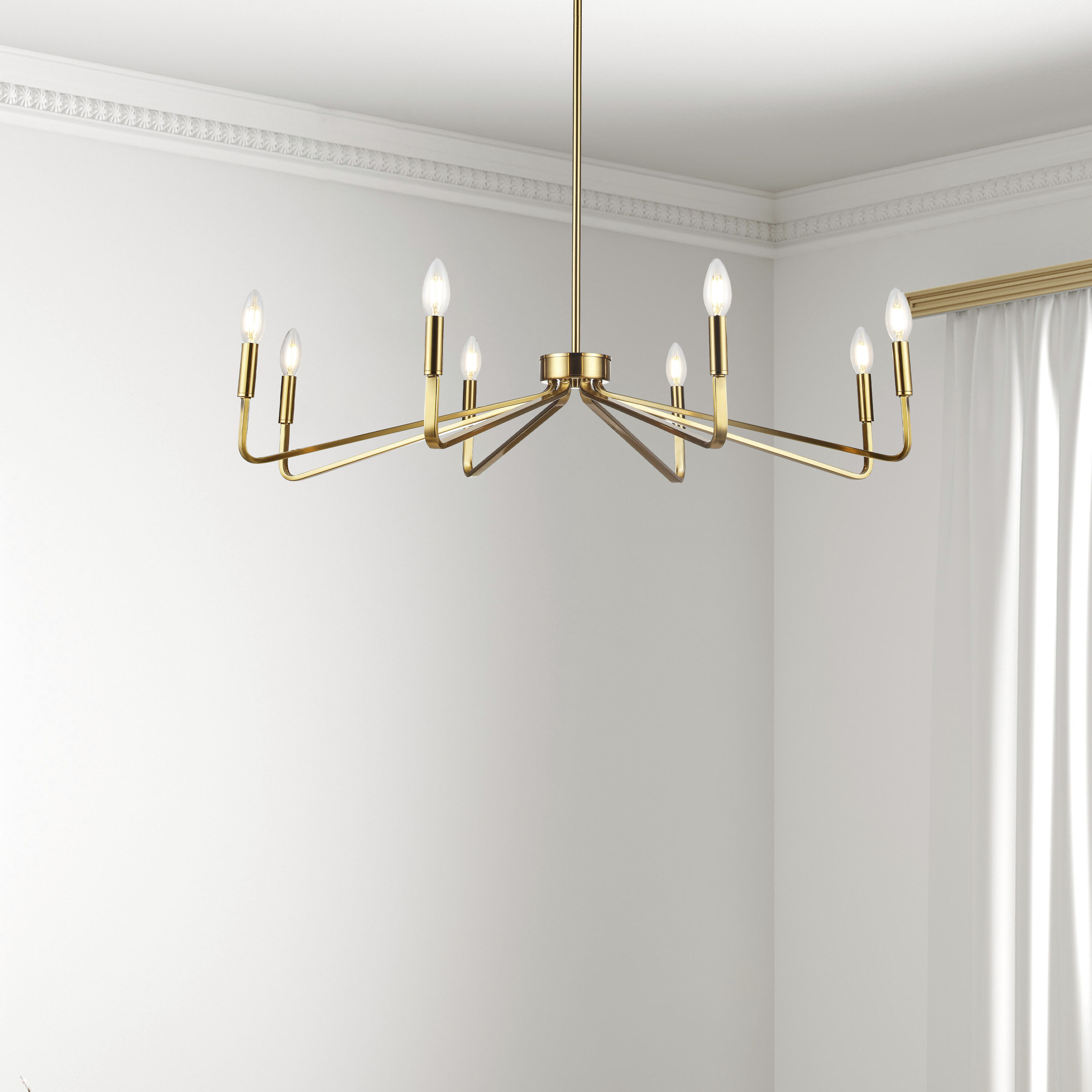 Clayton 8 Light 38 inch Aged Brass Chandelier Ceiling Light