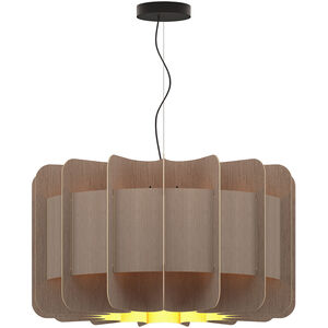 Clarissa 1 Light 30 inch Black Pendant Ceiling Light in Grey Oak/Ash, WEP Collection