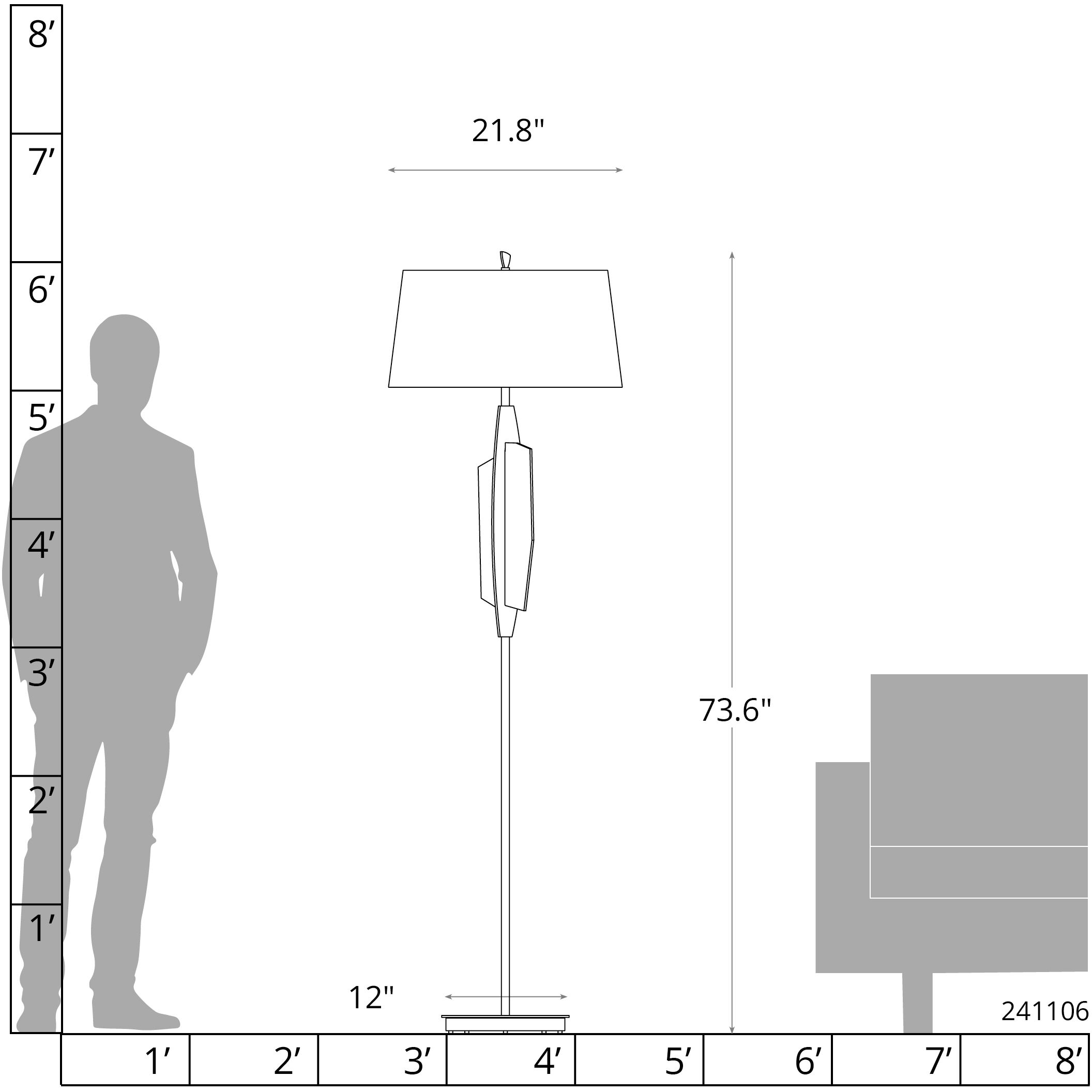 Volterra 73.6 inch 60.00 watt Vintage Platinum Floor Lamp Portable Light