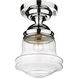Vaughn 1 Light 10.5 inch Chrome Flush Mount Ceiling Light