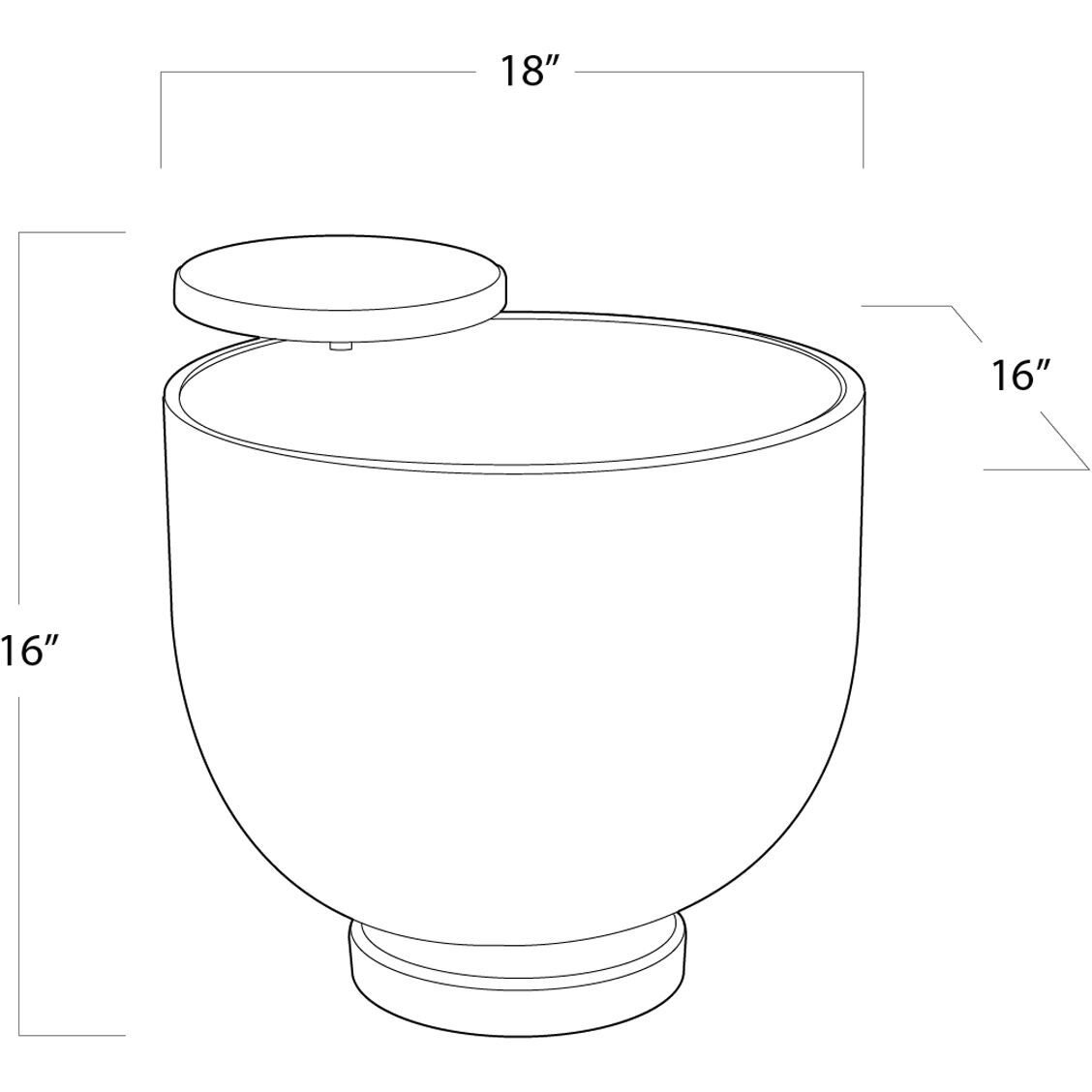Theo 18 X 16 inch Ebony Side Table, Accent Table