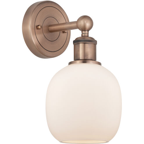 Belfast Sconce Wall Light in Antique Copper, Matte White