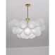 Miles 8 Light 35.5 inch Aged Brass with Frosted Chandelier Ceiling Light