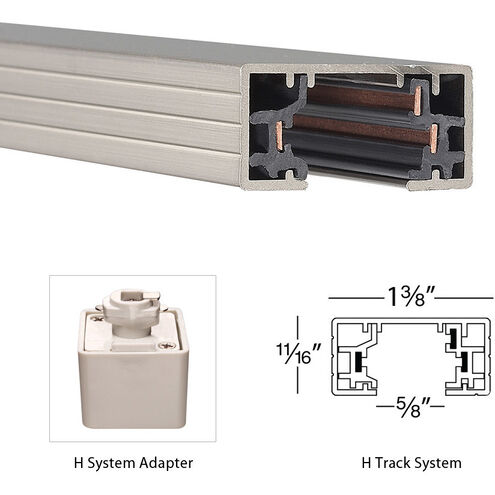 H Track 1 Light 120 Brushed Nickel Track Component Ceiling Light