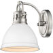 Yep Duncan Vanity Wall Light in Pewter, Matte White