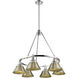 Orwell 6 Light 29 inch Chrome Chandelier Ceiling Light in Aged Brass
