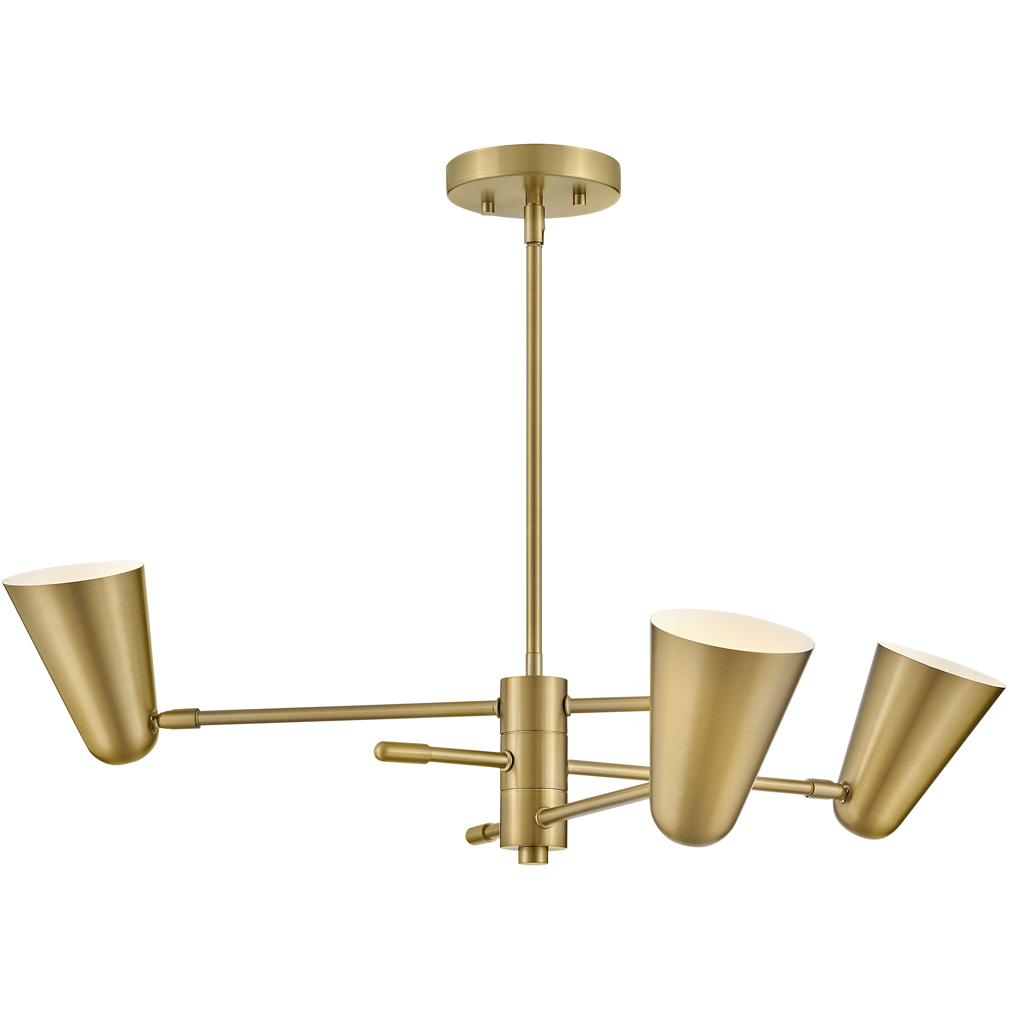 Birdie LED 30 inch Lacquered Brass Chandelier Ceiling Light