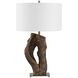 Namath 29.5 inch 150 watt Textured Wood and Antique Brass Table Lamp Portable Light
