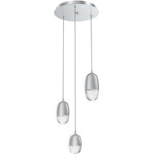 Pebble LED Classic Silver Chandelier Ceiling Light, Multi-Port