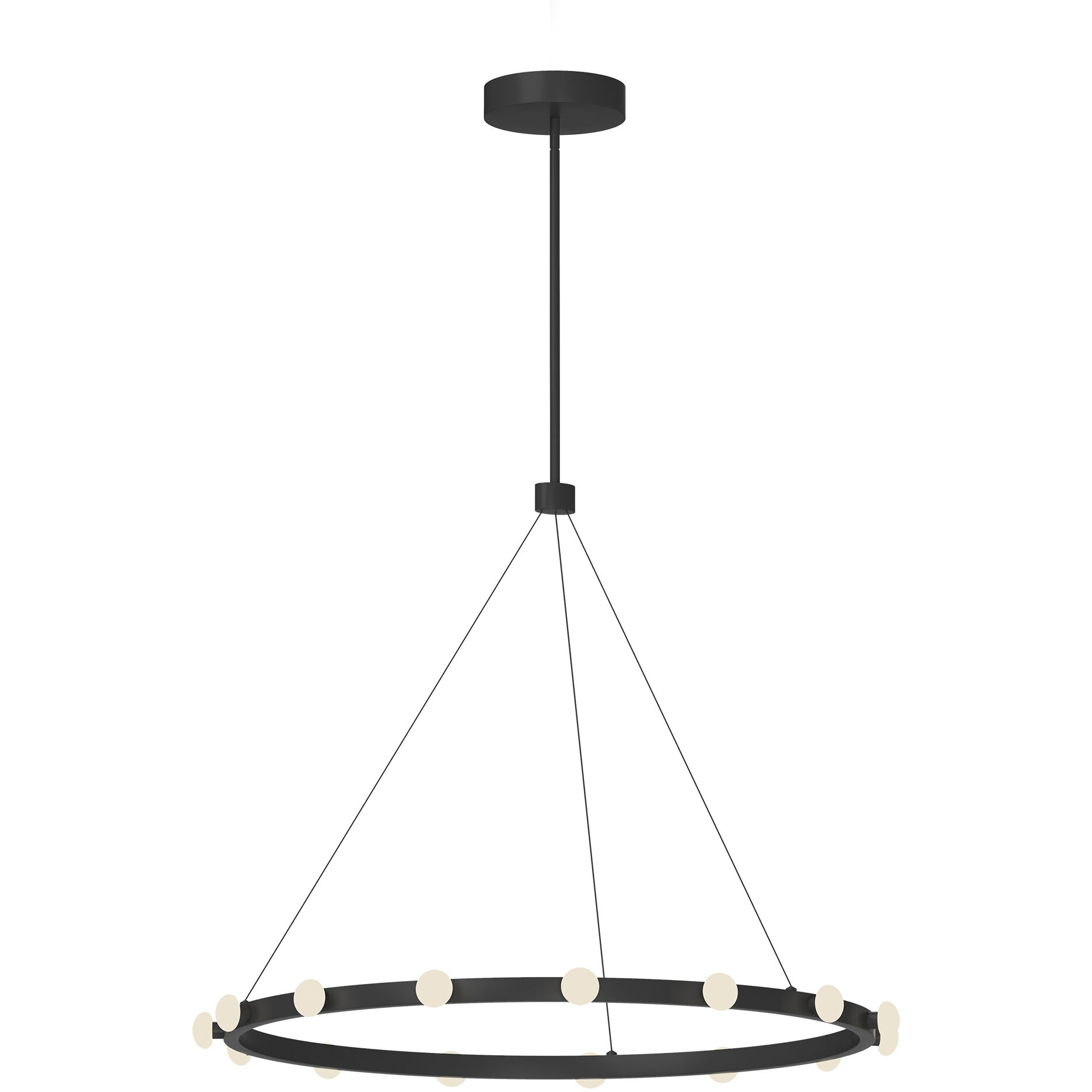 Rezz Pendant Ceiling Light in Black, Opal Glass