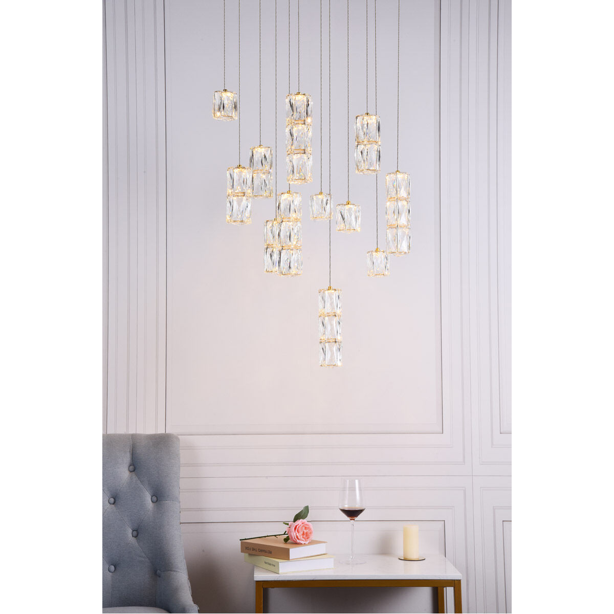 Polaris LED 24 inch Gold Chandelier Ceiling Light