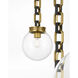 Marie Flanigan Bellamy LED 16 inch Soft Brass and Bronze Statement Chain Multi Globe Chandelier Ceiling Light in Clear Glass