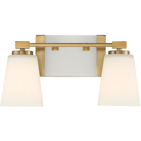 Darby 2 Light 15.25 inch Warm Brass Vanity Light Wall Light