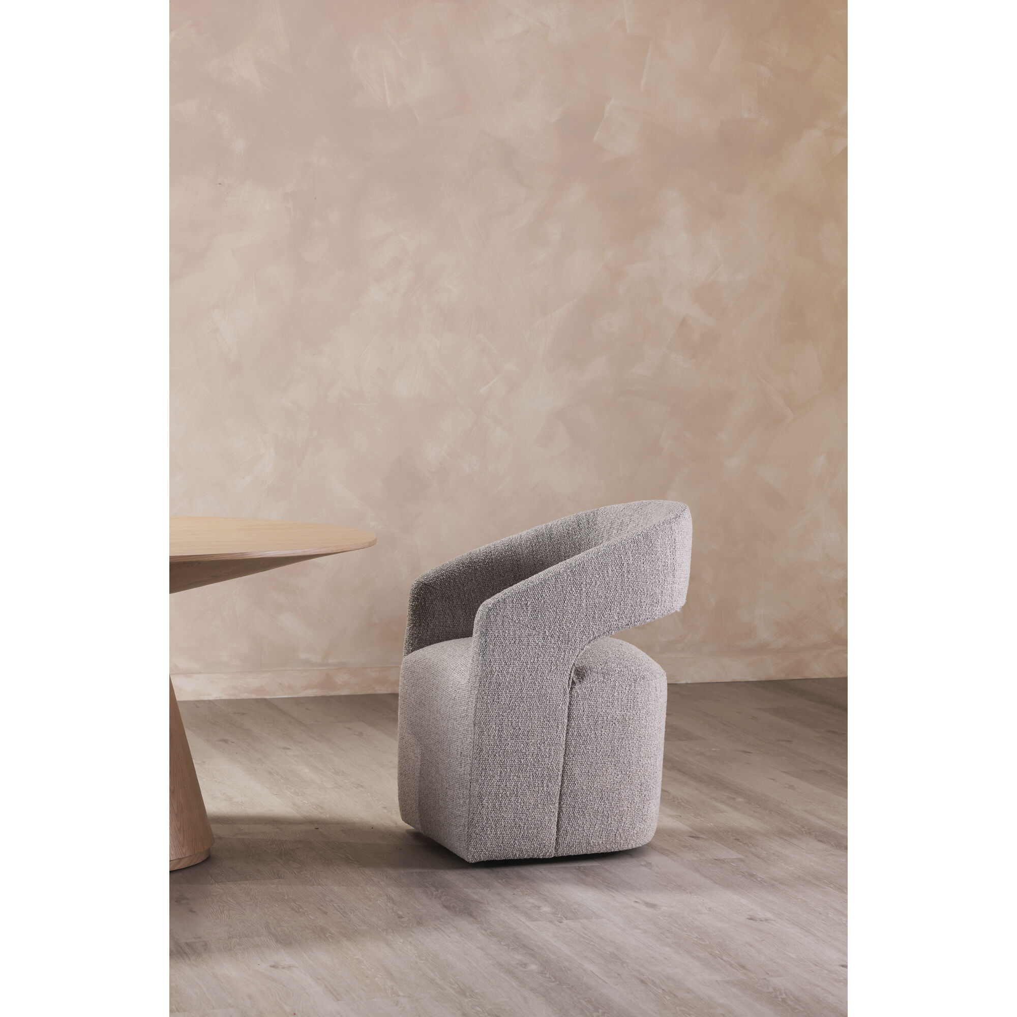 Barrow Grey Rolling Dining Chair in Taupe