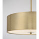 Grid 4 Light 24 inch Soft Rass Pendant Ceiling Light in Soft Brass