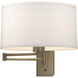 Simple 23 inch 100 watt Soft Gold Swing Arm Sconce Wall Light in Flax