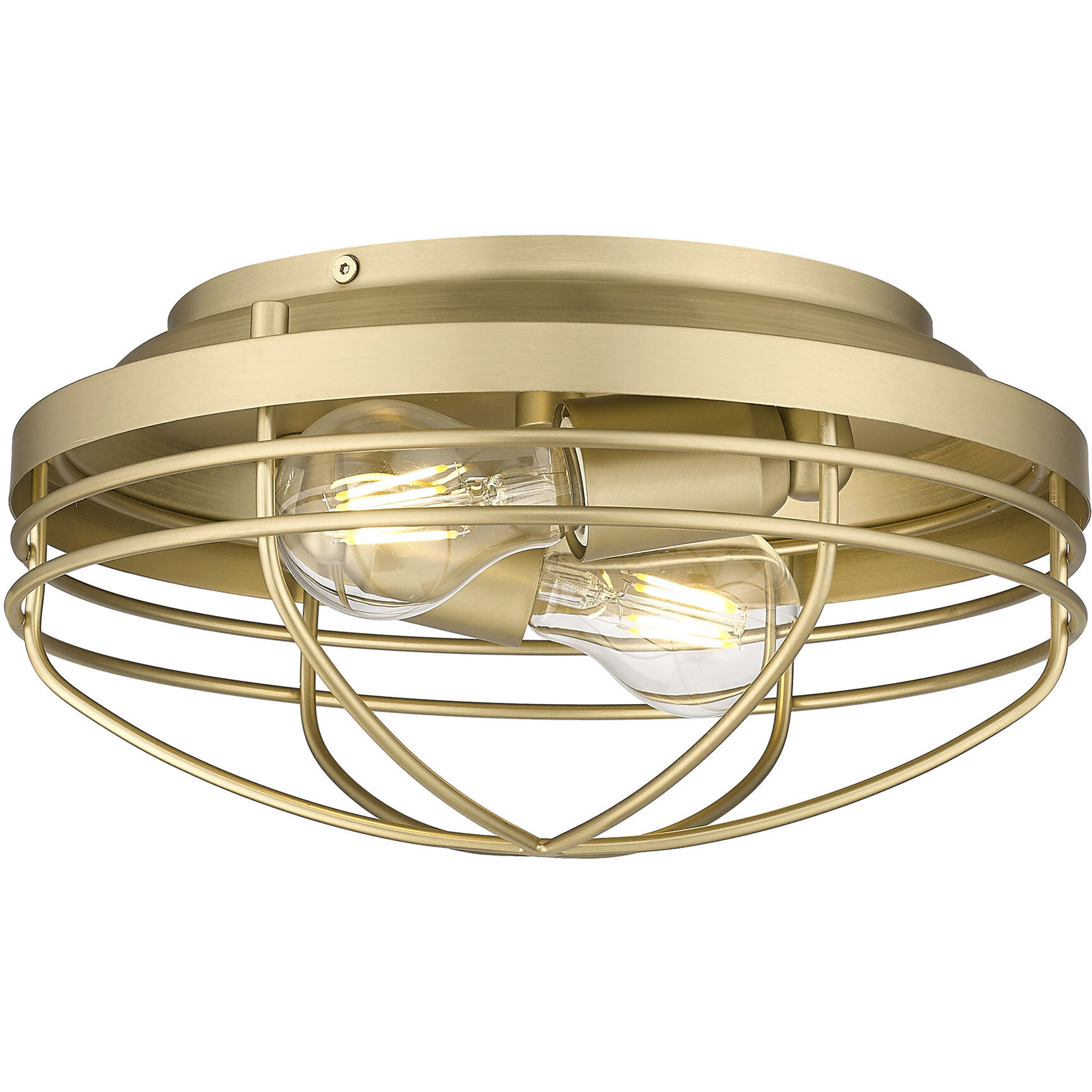 Seaport 2 Light 12 inch Matte Black Flush Mount Ceiling Light, Damp