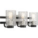 Colt 3 Light 24 inch Matte Black with Satin Nickel Vanity Light Wall Light