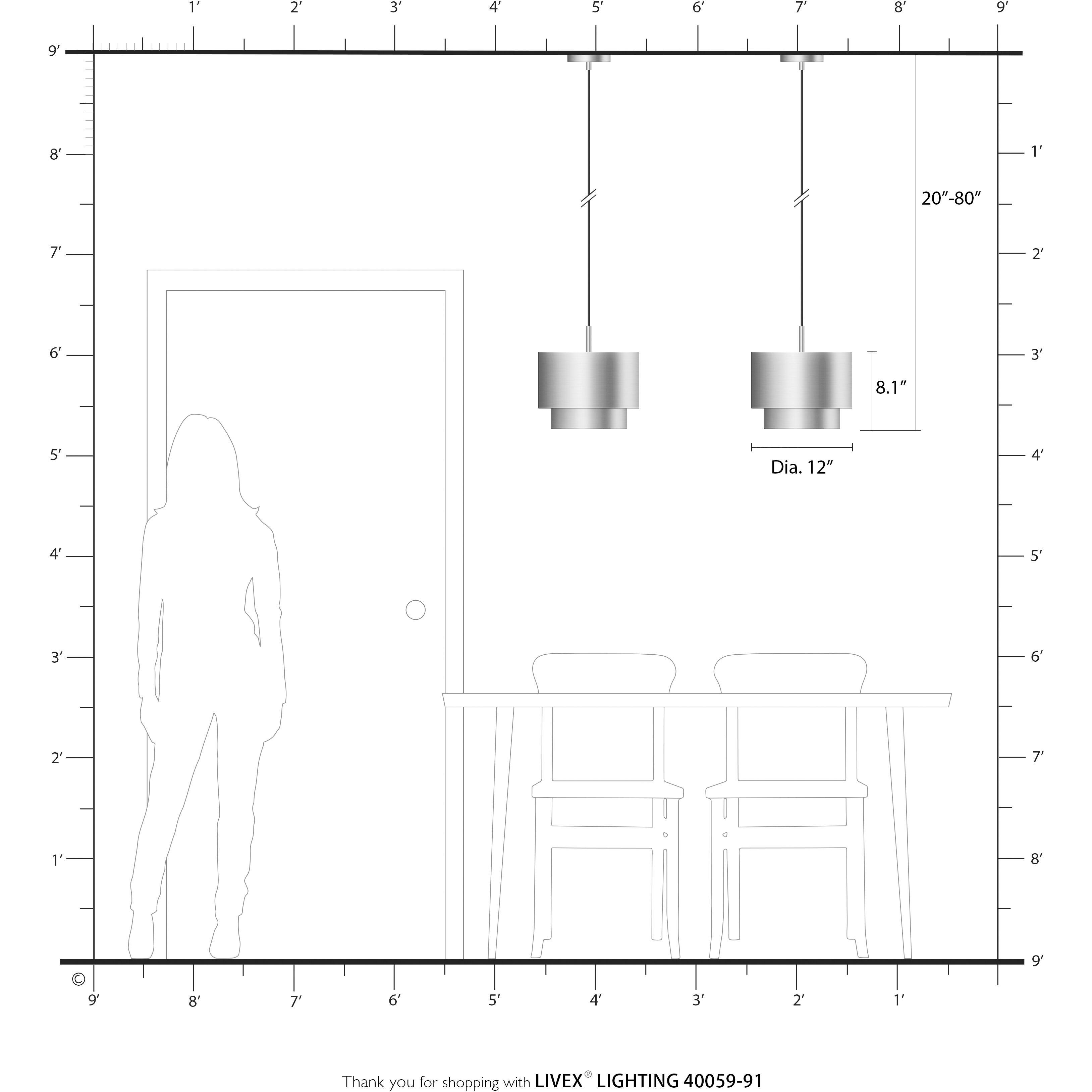 Zolana 1 Light 12 inch Brushed Nickel Pendant Ceiling Light