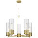 Bolivar 5 Light 25 inch Brushed Brass Chandelier Ceiling Light in Clear Glass