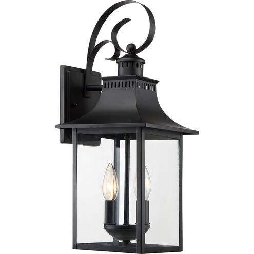 Chancellor 2 Light 19 inch Mystic Black Outdoor Wall Lantern