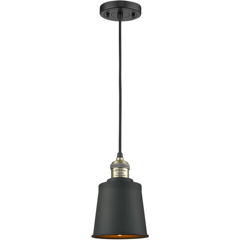 Franklin Restoration Addison 1 Light 5 inch Black Antique Brass Mini Pendant Ceiling Light, Franklin Restoration