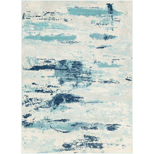 Bodrum 120 X 94 inch Dark Blue/Aqua/Ivory/Medium Gray Rugs in 8 x 10, Rectangle