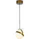 Globo LED 7.2 inch Satin Gold Down Mini Pendant Ceiling Light