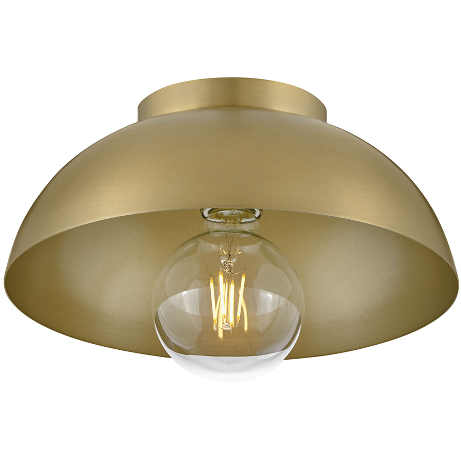 Stu LED 11 inch Lacquered Brass Foyer Light Ceiling Light, Flush Mount