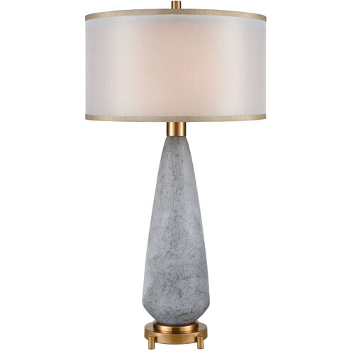 Bedford 34 inch 150 watt Cafe Bronze/Grey Tierra Glass Table Lamp Portable Light
