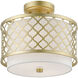 Arabesque 2 Light 12 inch Soft Gold Small Semi-Flush Ceiling Light, Small