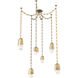 Pebble LED 14.3 inch Gilded Brass Swag Multi-Pendant Ceiling Light in 3000K LED, Diamond Chain
