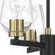 Avante Grand 3 Light 19.02 inch Flat Black and Satin Brass Chandelier Ceiling Light