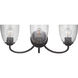 Neighborhood Serene 3 Light 23 inch Espresso Vanity Light Wall Light in Clear Seeded, Neighborhood Collection