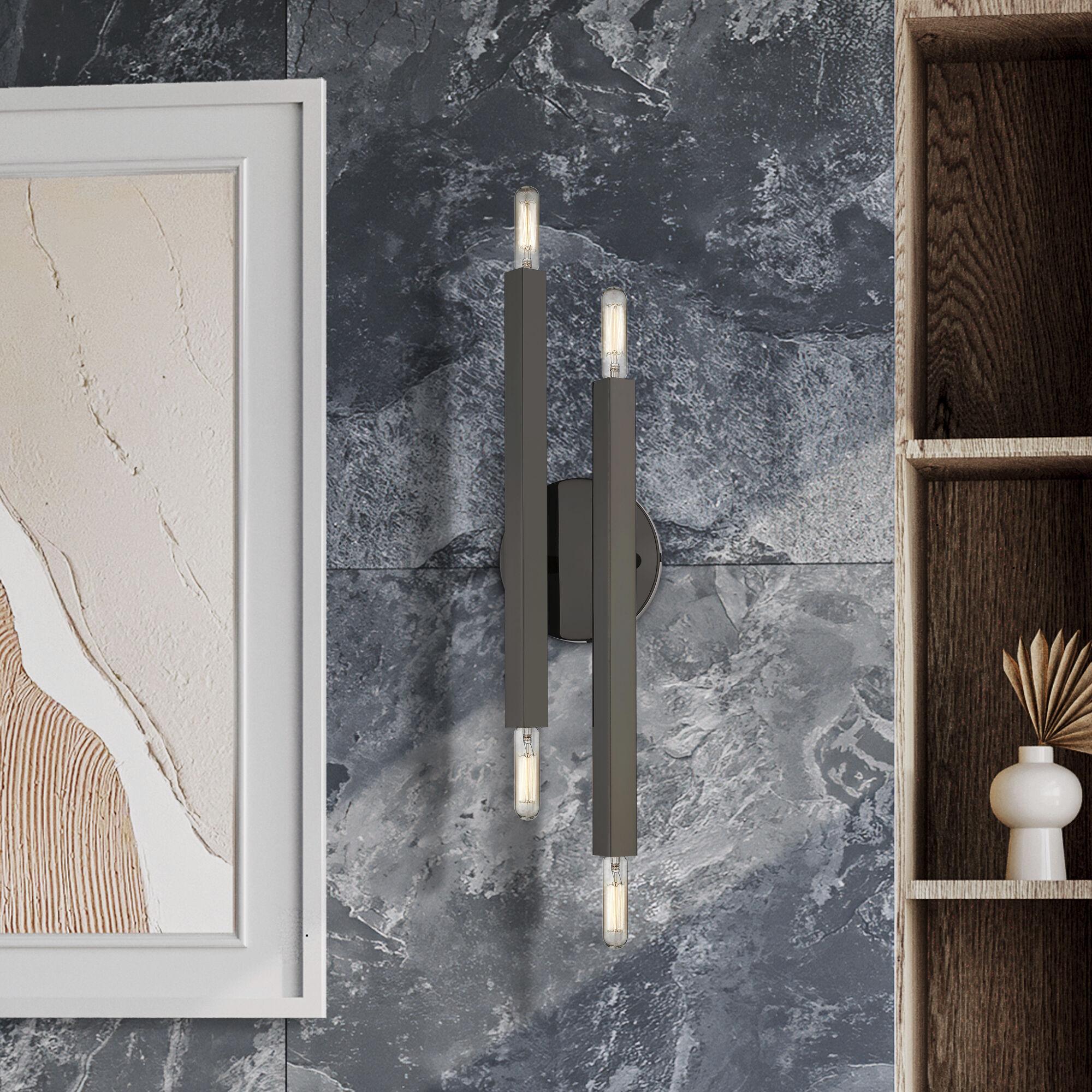 Monaco 4 Light 5.13 inch Black Chrome ADA Wall Sconce Wall Light