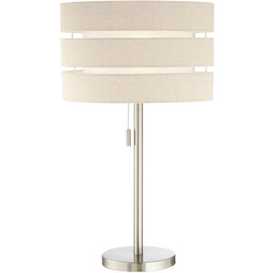 Falan 27 inch 100.00 watt Brushed Nickel Table Lamp Portable Light