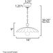 Primrose 1 Light 16 inch Matte White and Gold Leaf Single Pendant Ceiling Light
